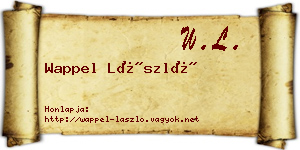Wappel László névjegykártya